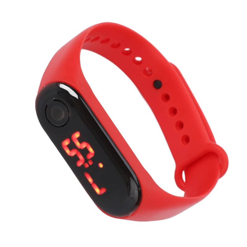 woobles Mini Children Electronic Watch Red LED Simple Student Sports Electronic Watch with Silicone Watch Band(Red) - Image 5
